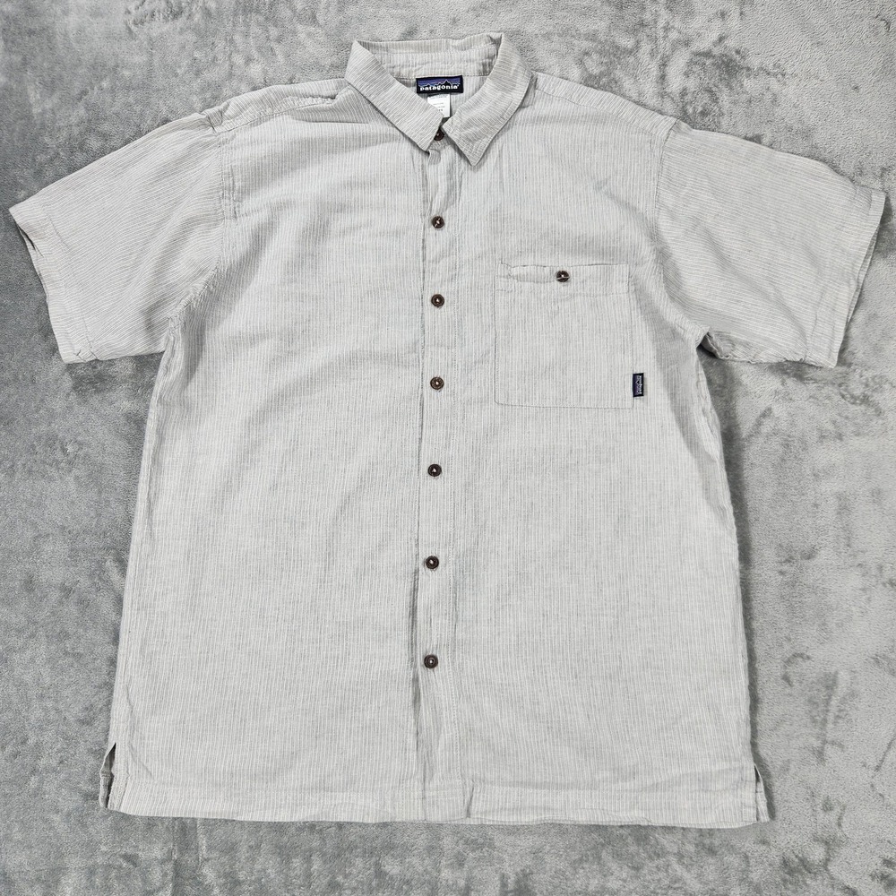 Patagonia Shirt Mens Large Button Up Hemp‎ Organic Cotton Casual Outdoors Pocket